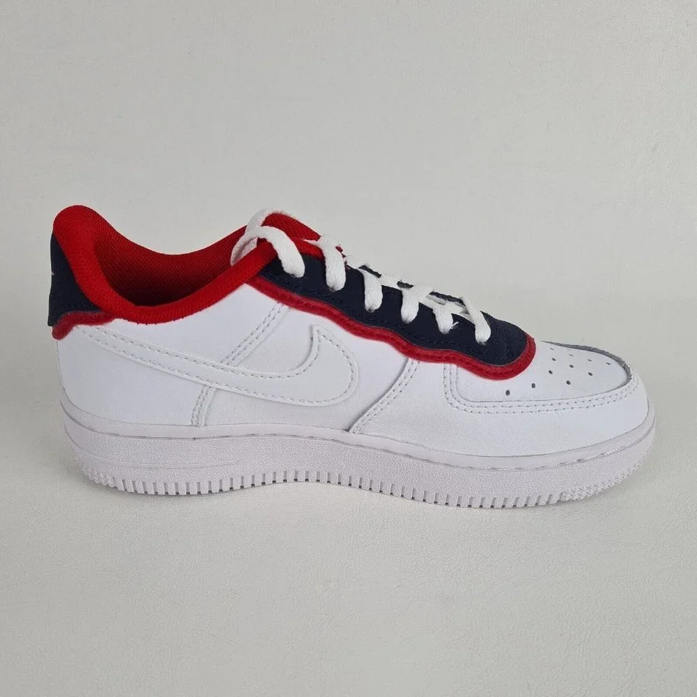 NIKE AIR FORCE 1 LV8 1 DBL White Sneakers Boys Shoes - Picture 2 of 11
